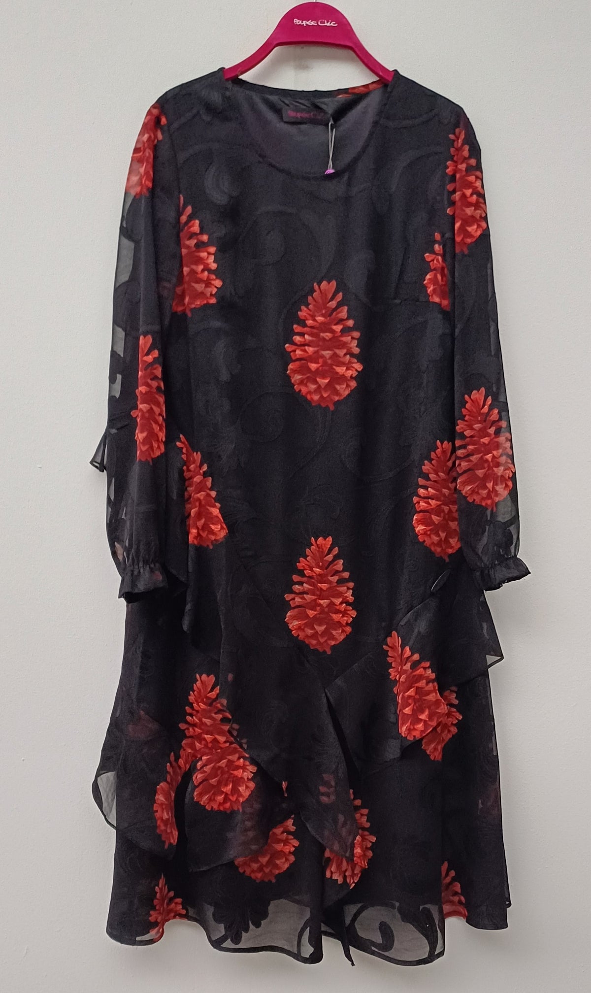 Vestido Devore Lunar Negro