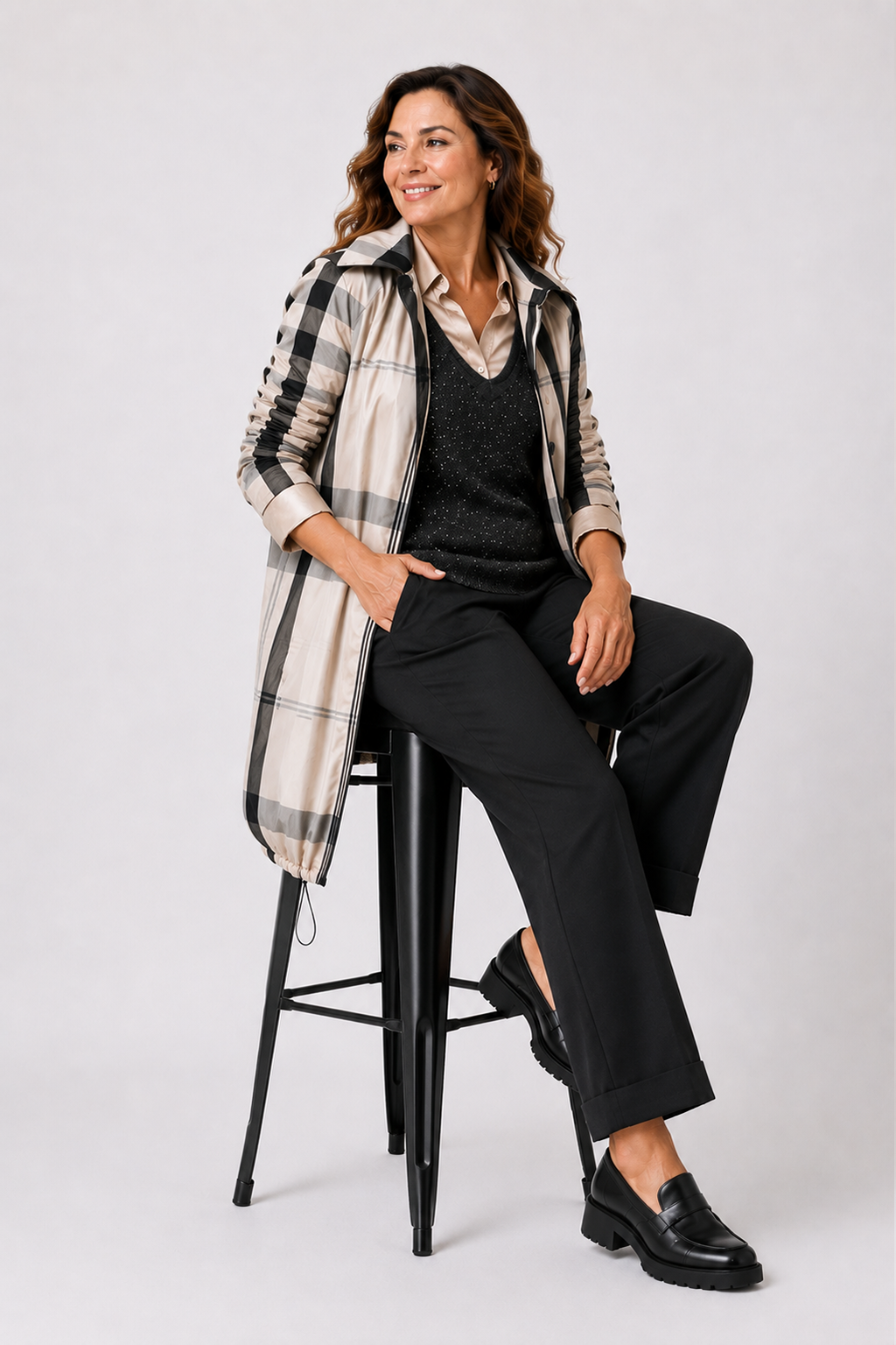 Gabardina REVERSIBLE Cuadros Zoe Bicolor