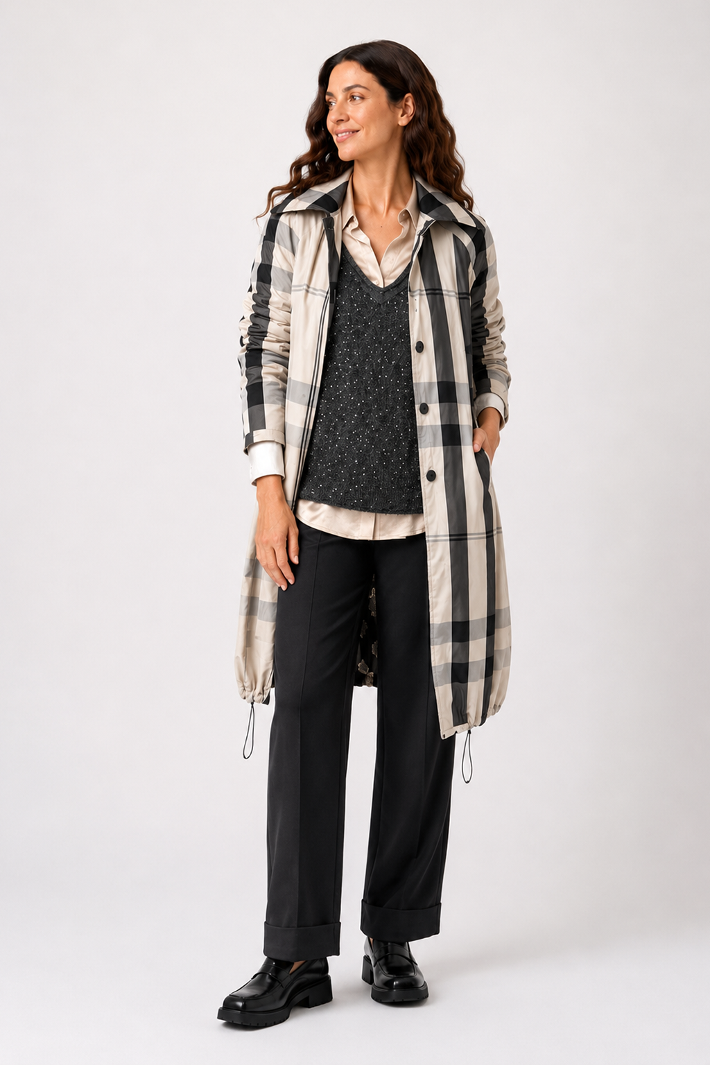 Gabardina REVERSIBLE Cuadros Zoe Bicolor