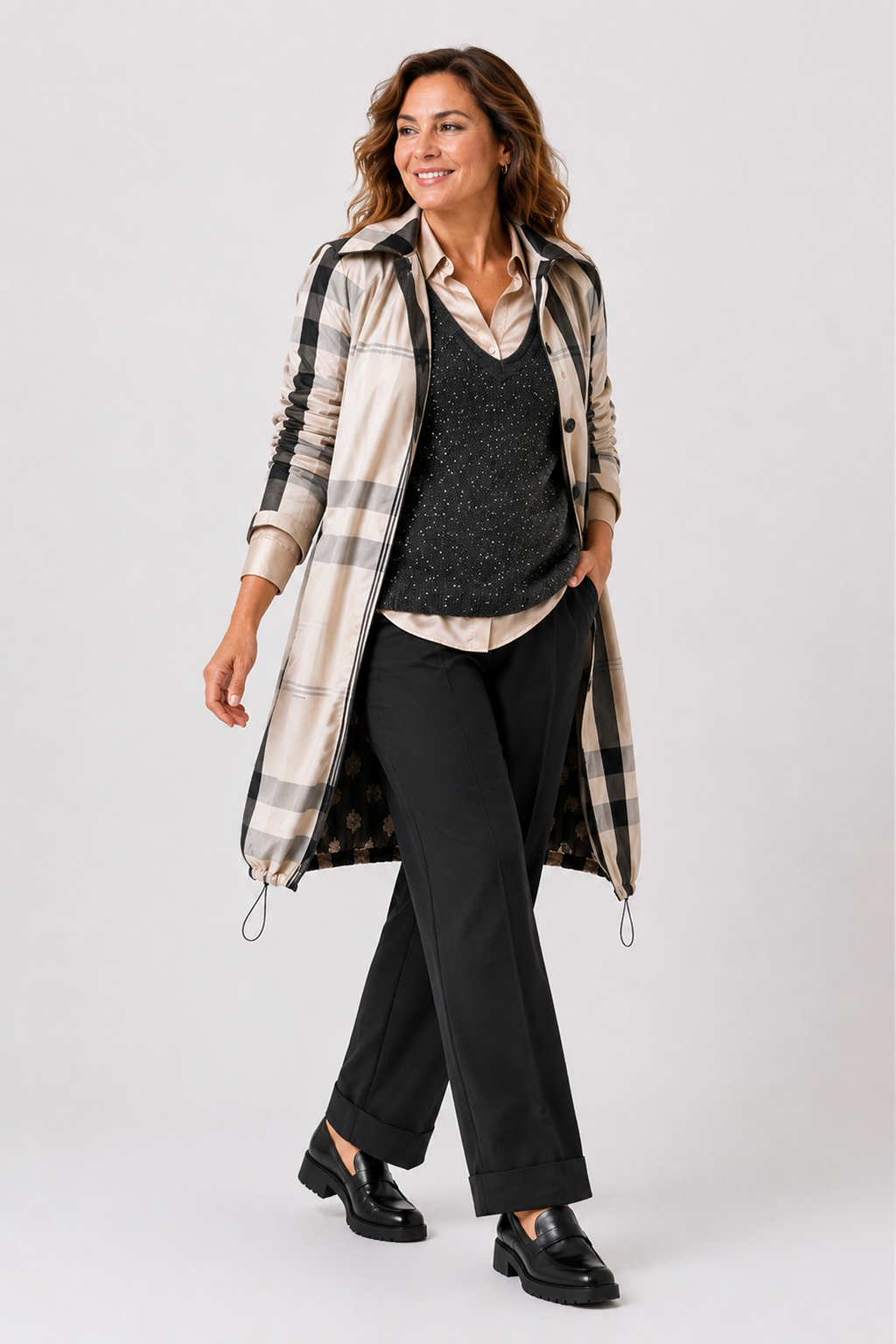 Gabardina REVERSIBLE Cuadros Zoe Bicolor
