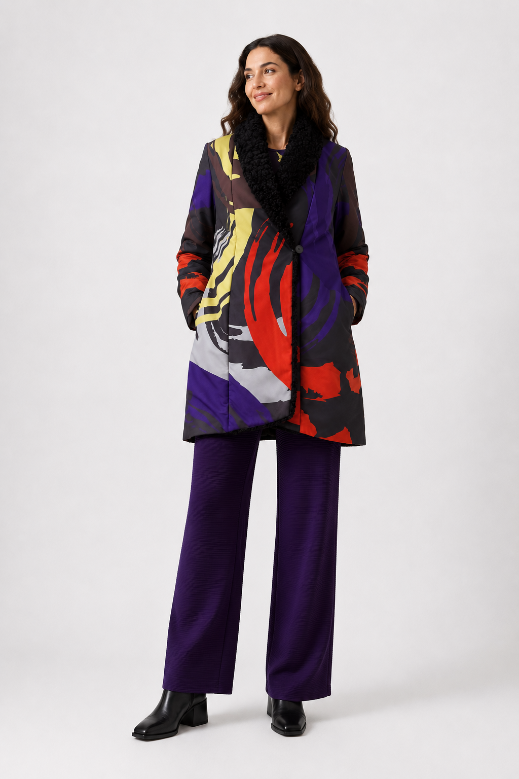 Gabardina Cuello Pelo  Balbina Multicolor