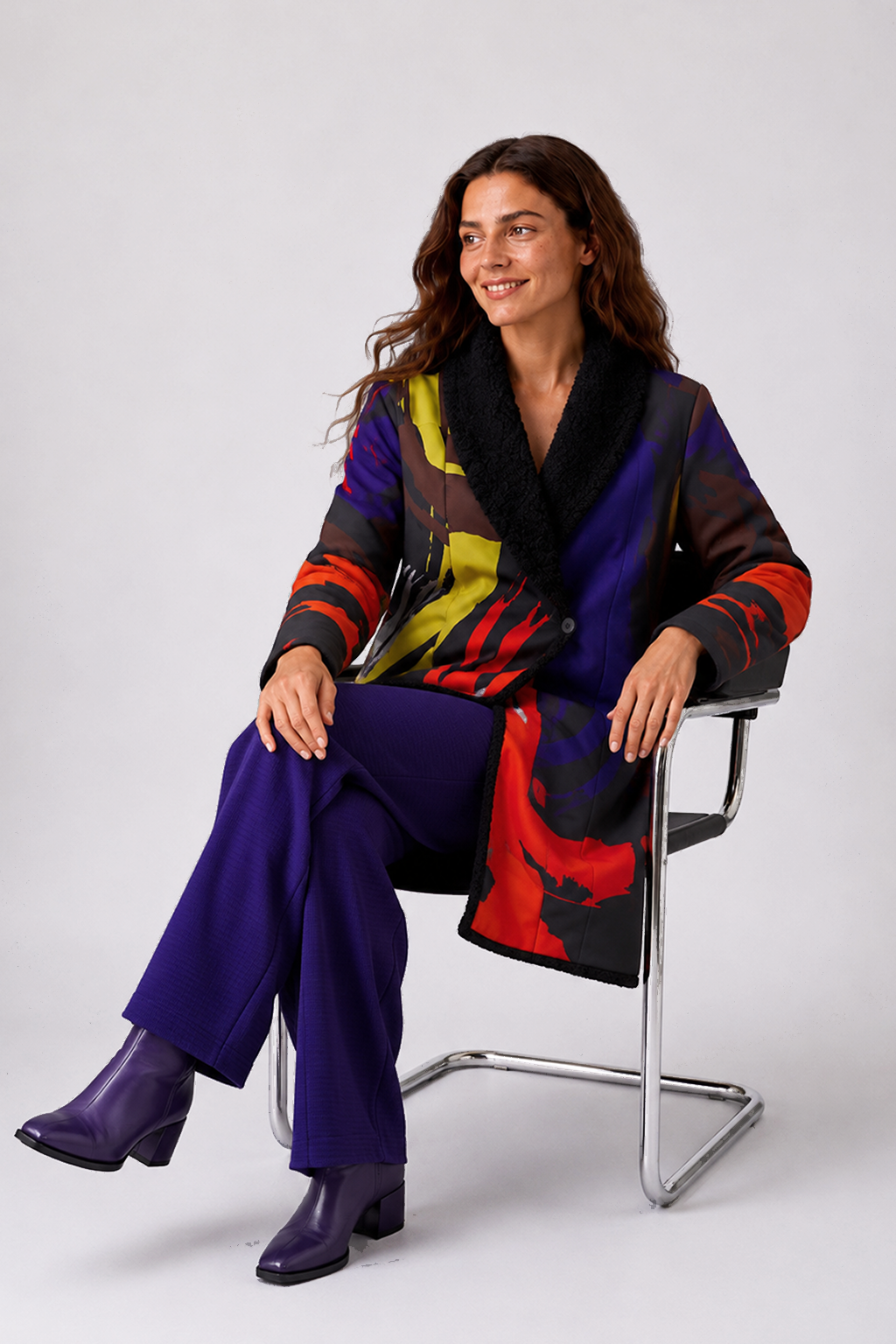 Gabardina Cuello Pelo  Balbina Multicolor
