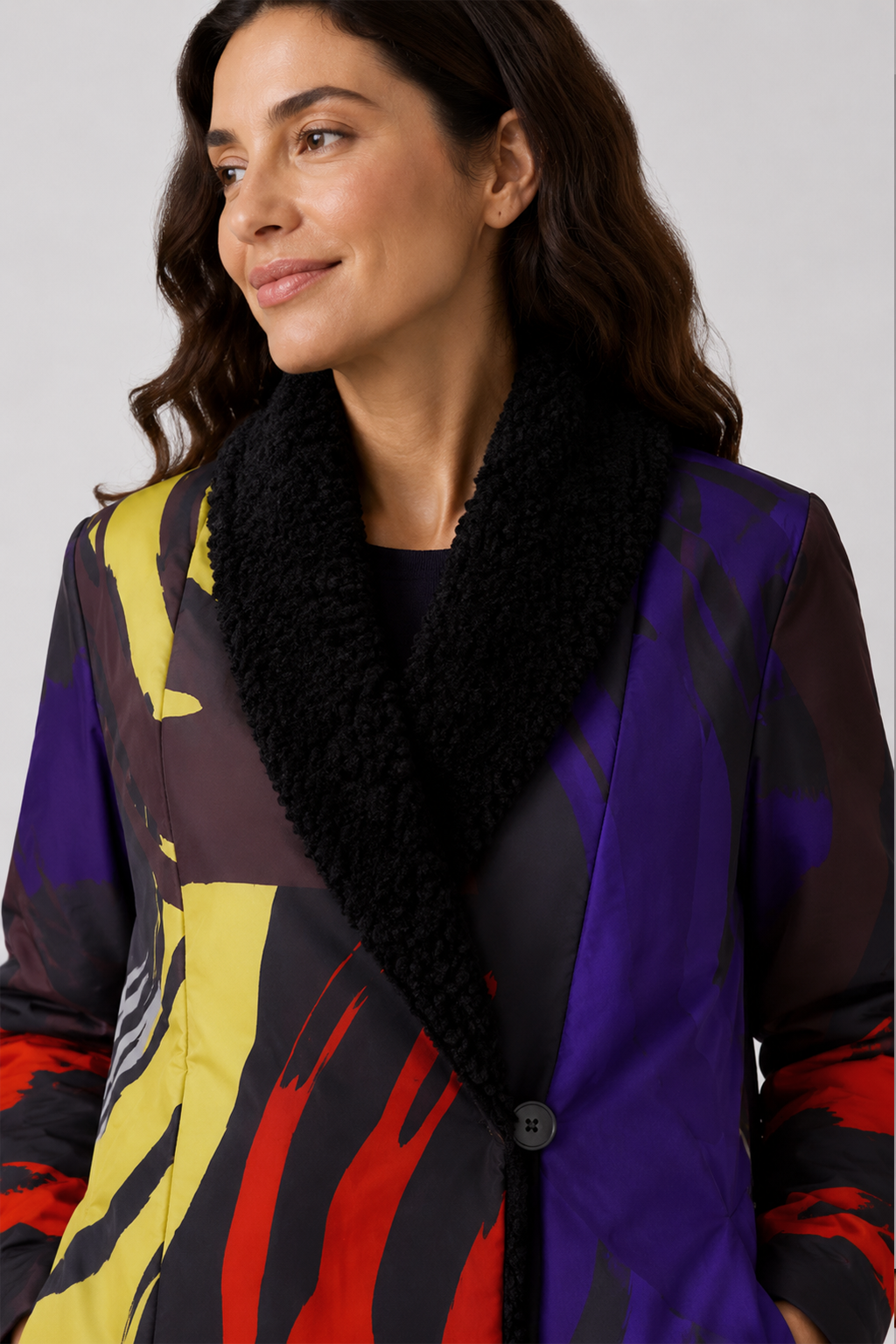 Gabardina Cuello Pelo  Balbina Multicolor