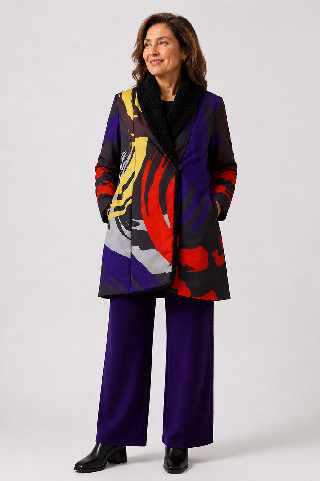 Gabardina Cuello Pelo  Balbina Multicolor