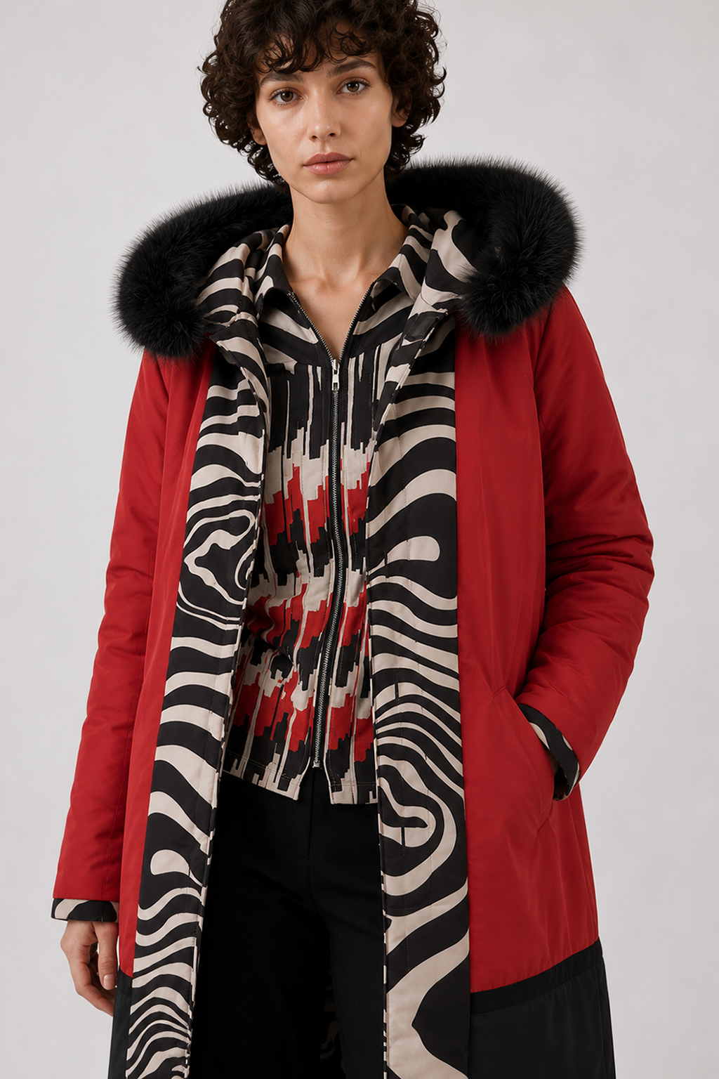 Gabardina REVERSIBLE Larga Amelia Bicolor