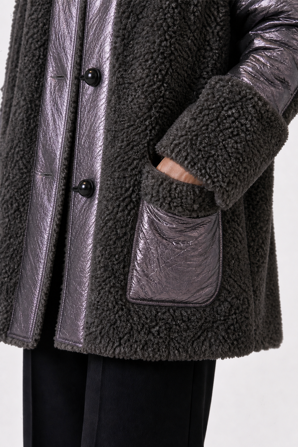 Chaquetón Charol Fabiola Gris