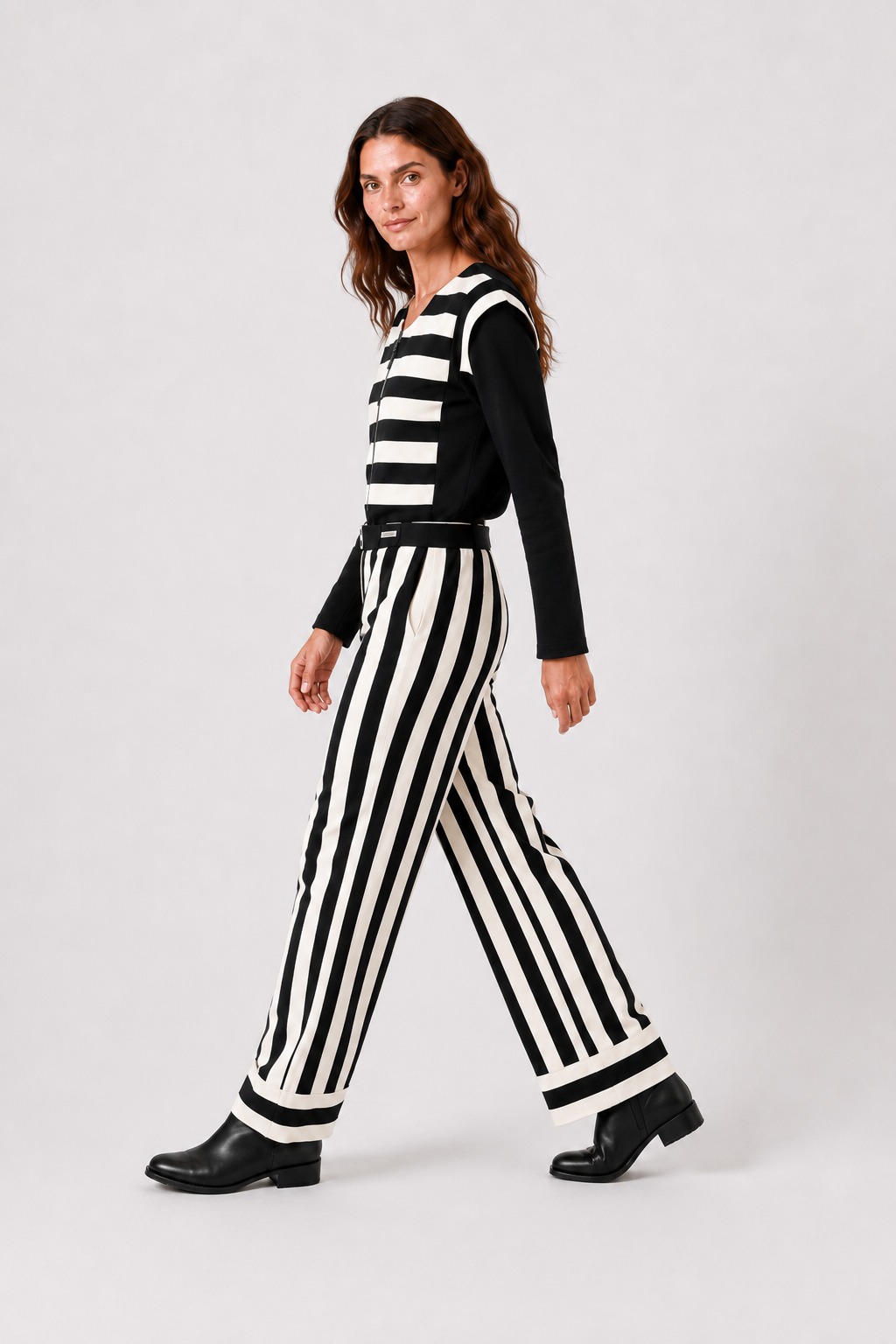 Pantalón Rayas Josefina Negro