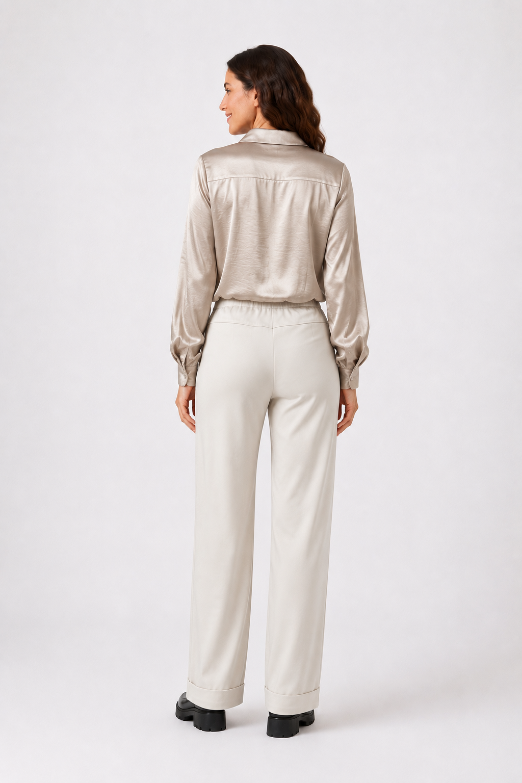 Pantalón Botones Fabiola Beige