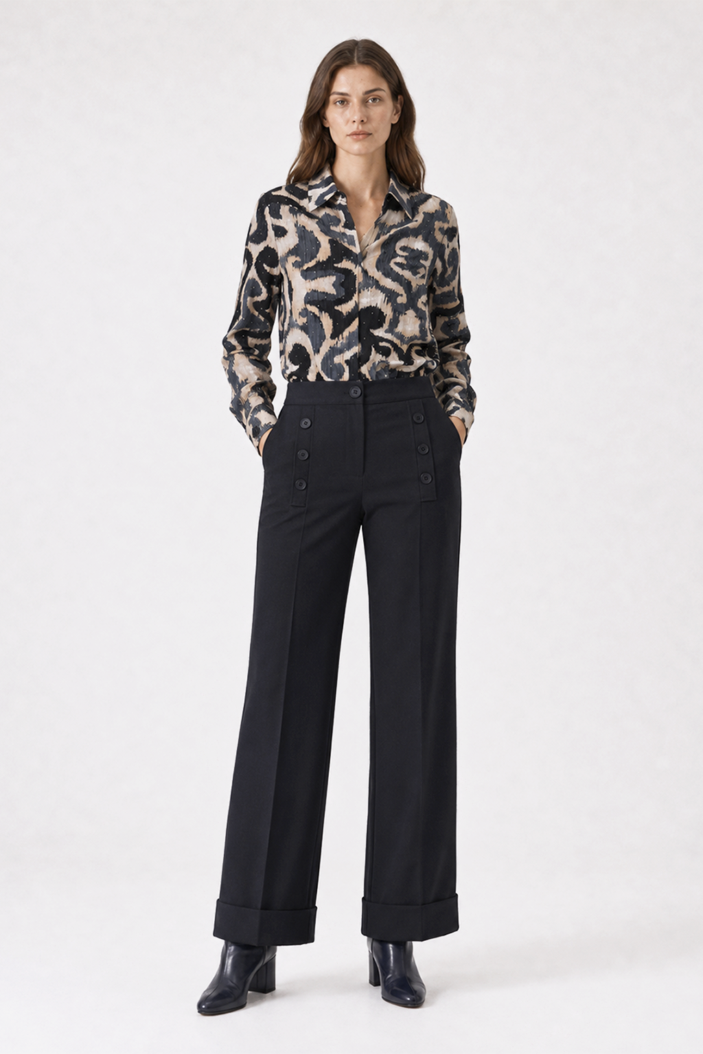 Camisa Aberturas Lidia Negro