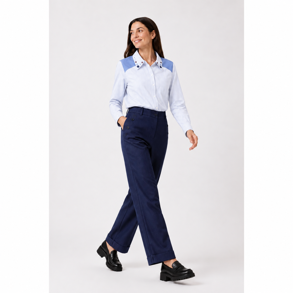 Camisa Rayas Fabiola Crudo