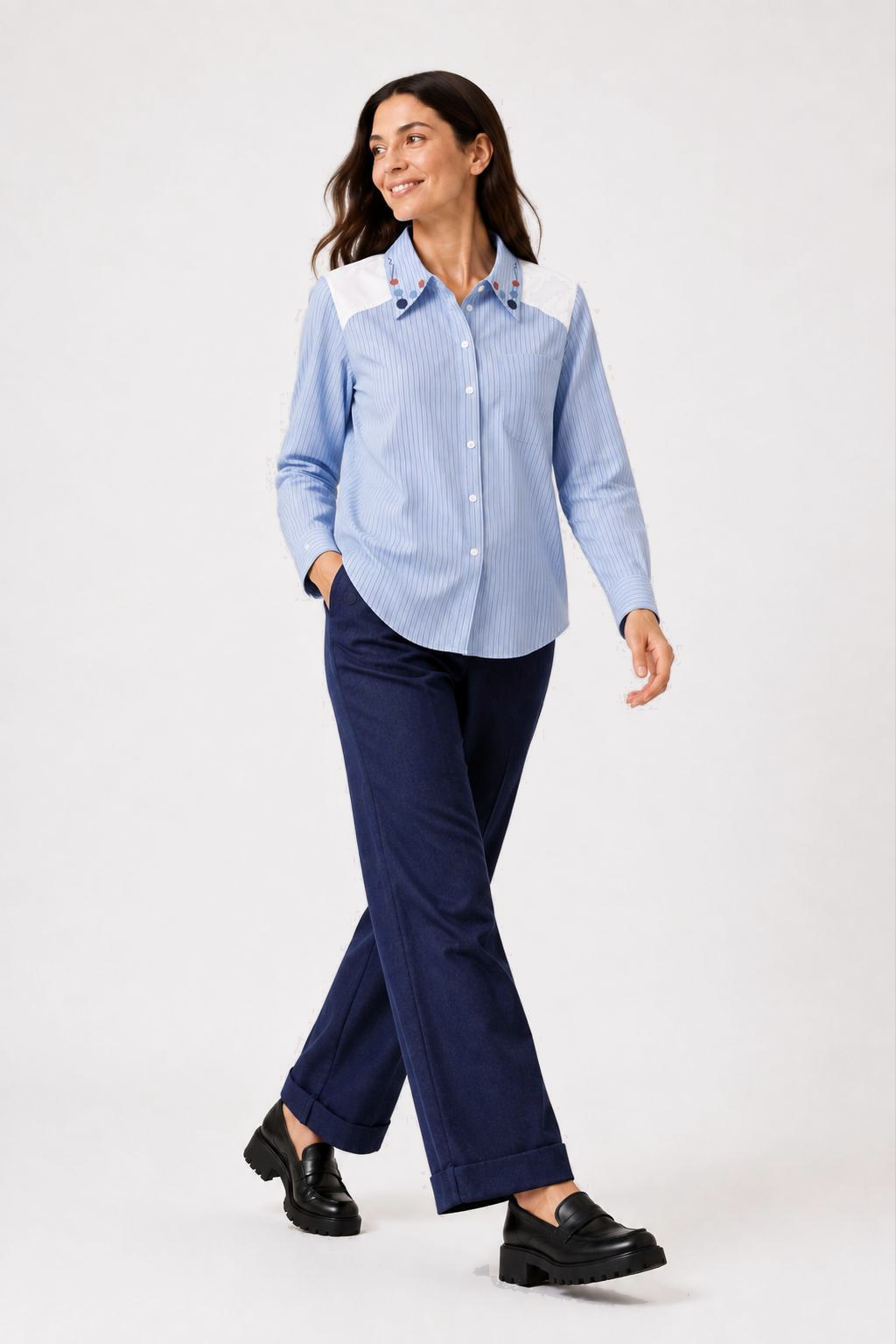 Camisa Rayas Fabiola Azul