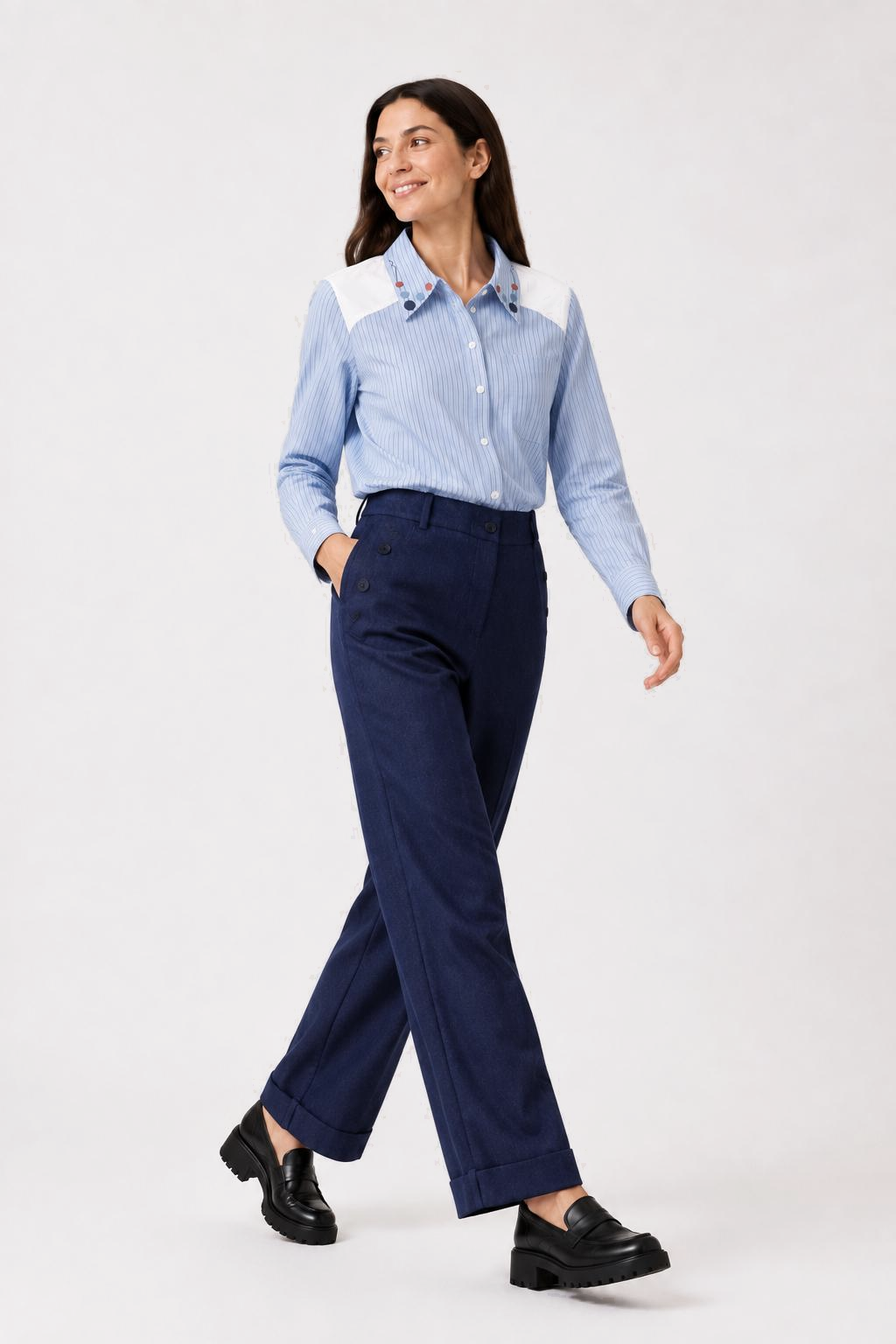 Camisa Rayas Fabiola Azul