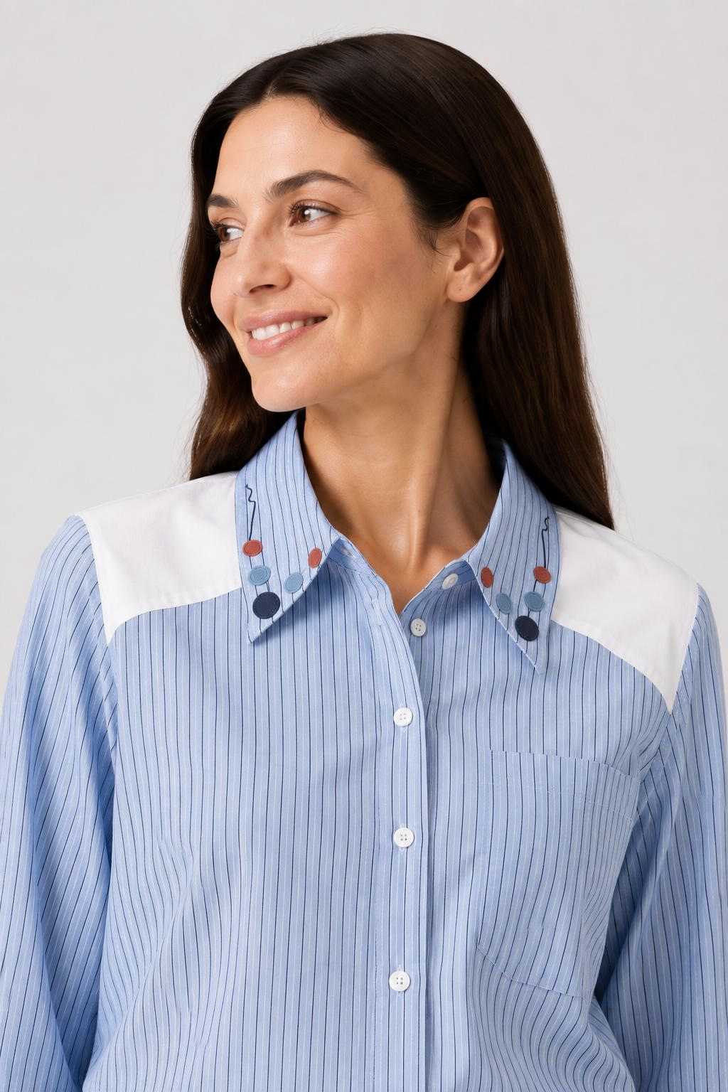 Camisa Rayas Fabiola Azul