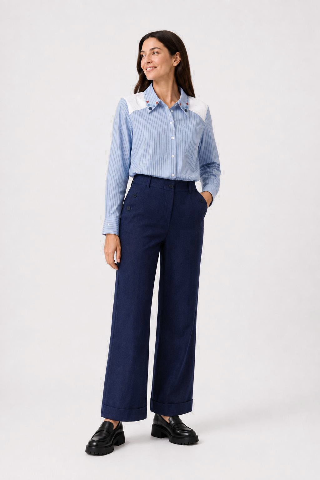 Camisa Rayas Fabiola Azul