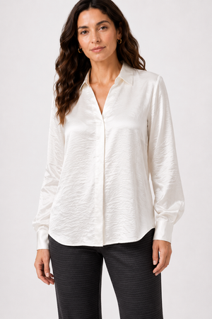 Camisa Pliegue Estefanía Beige