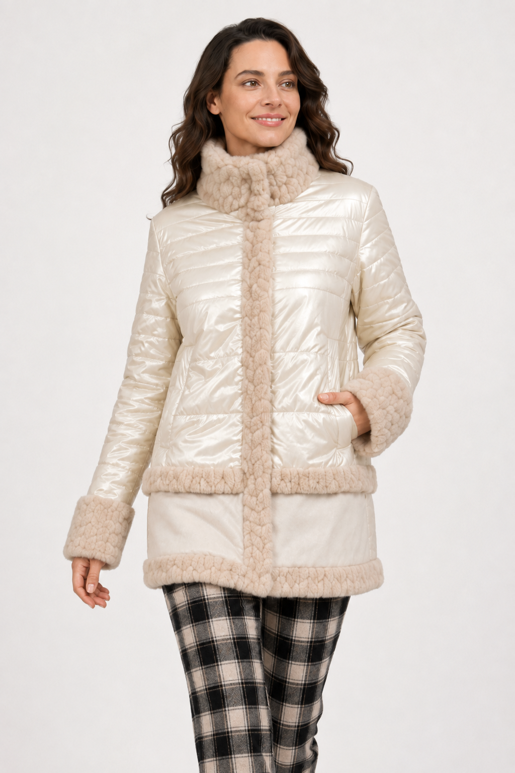 Parka Combinada Casandra Beige