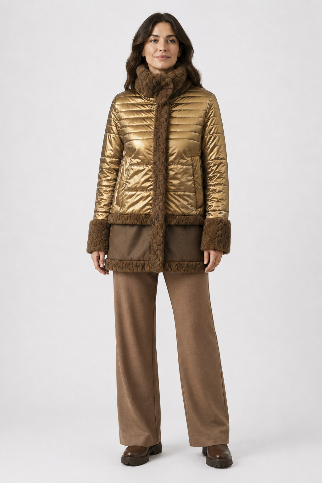 Parka Combinada Casandra Dorado