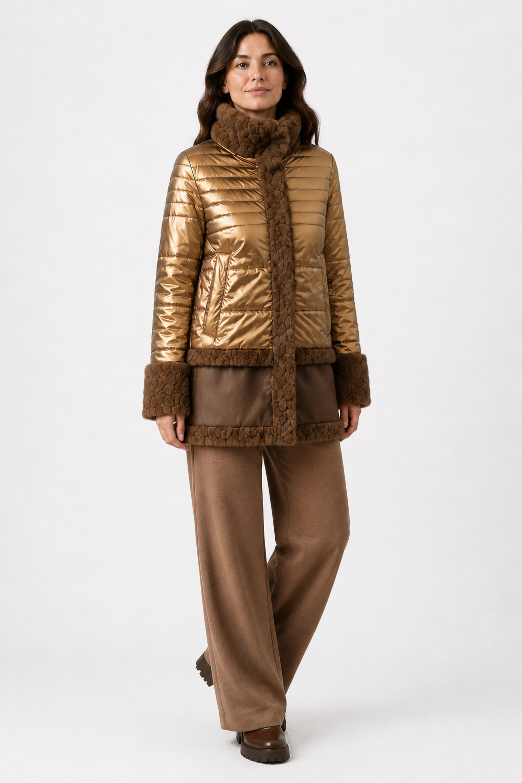 Parka Combinada Casandra Dorado