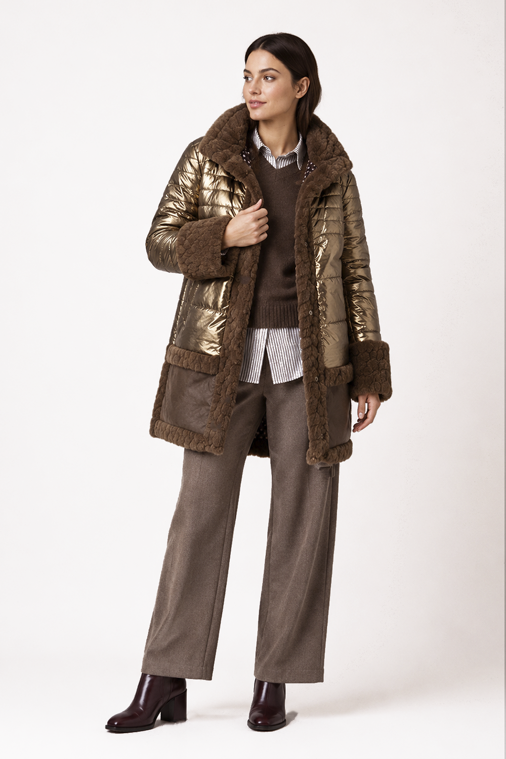Parka Combinada Casandra Dorado