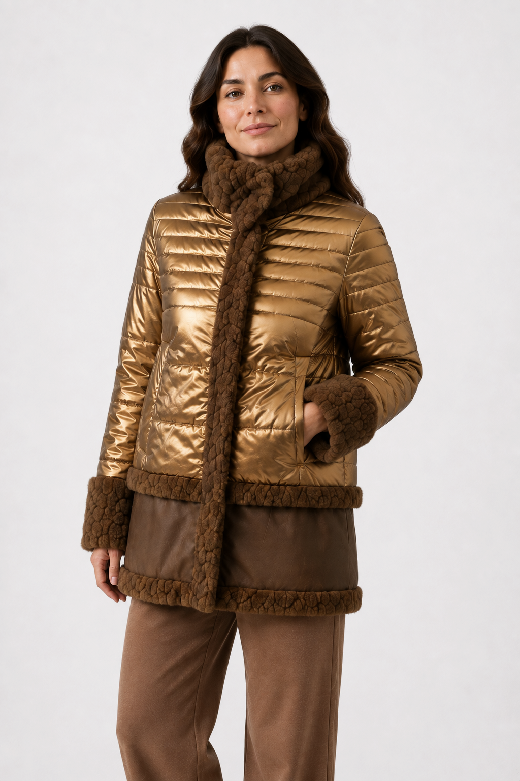 Parka Combinada Casandra Dorado