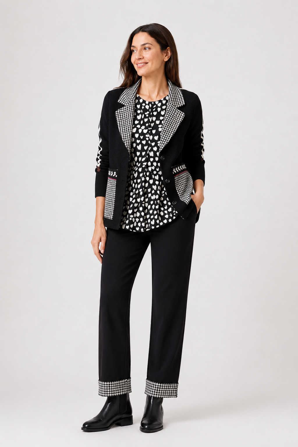 Chaqueta Combinada Casandra Negro
