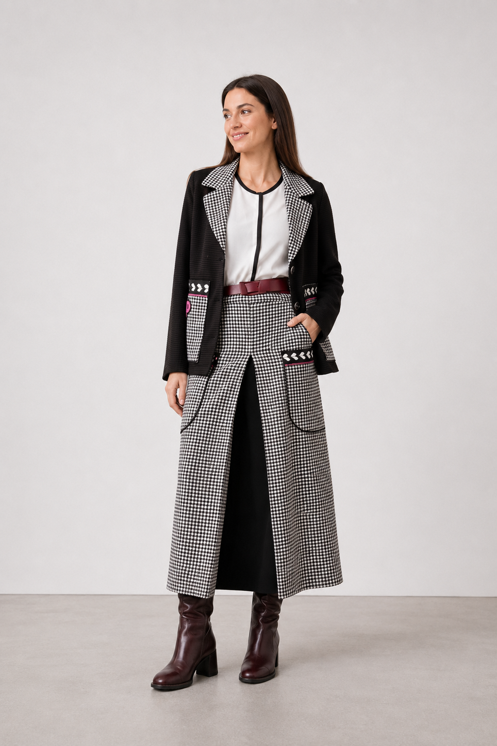 Chaqueta Combinada Casandra Negro