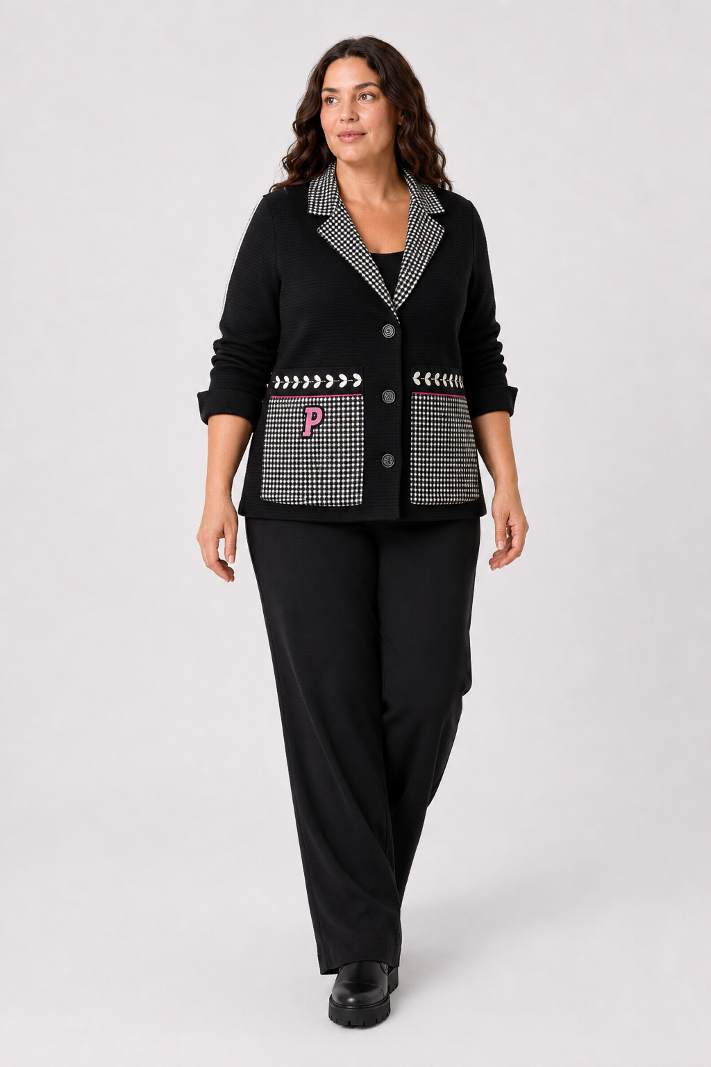 Chaqueta Combinada Casandra Negro