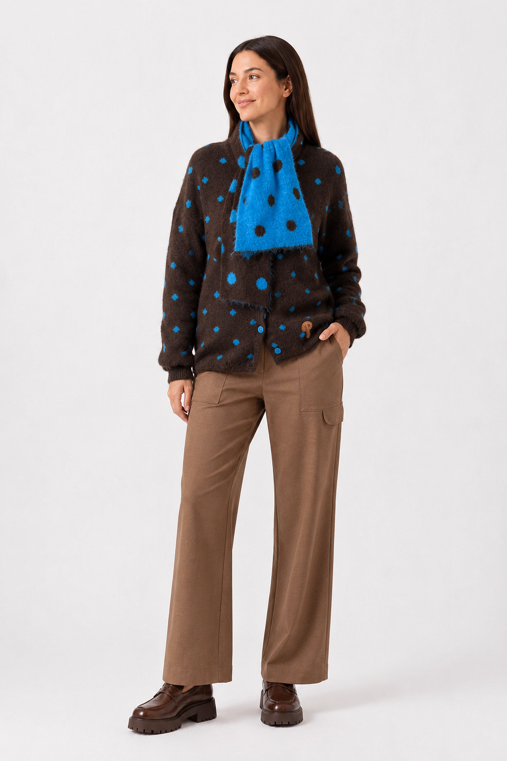 Chaqueta Punto Lunar Azul