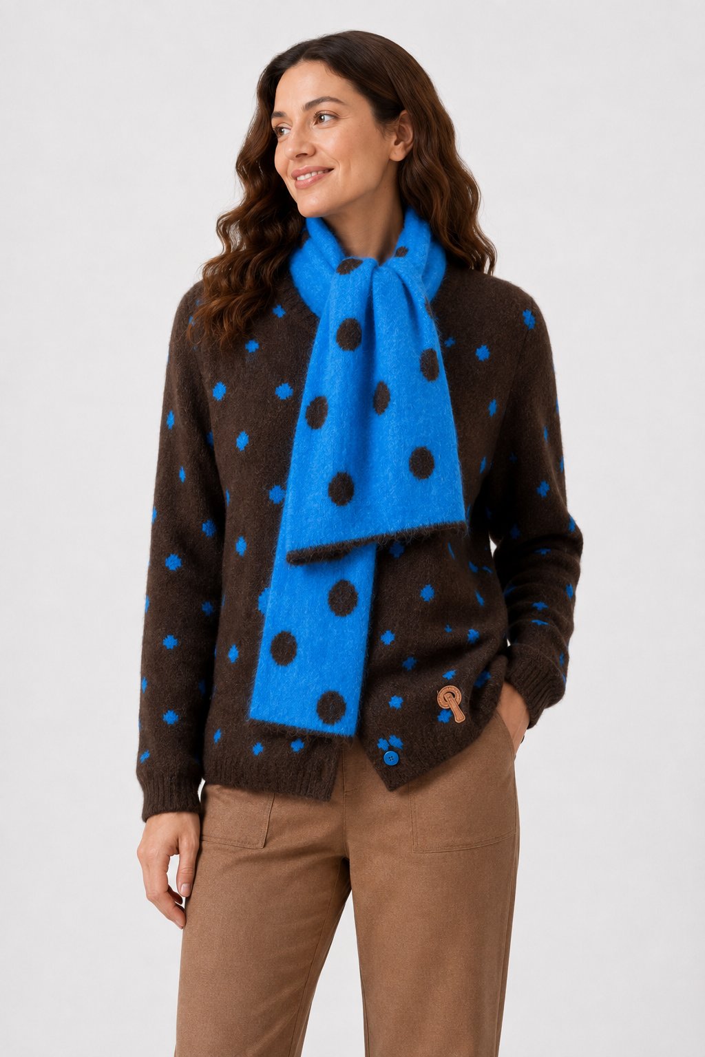 Chaqueta Punto Lunar Azul