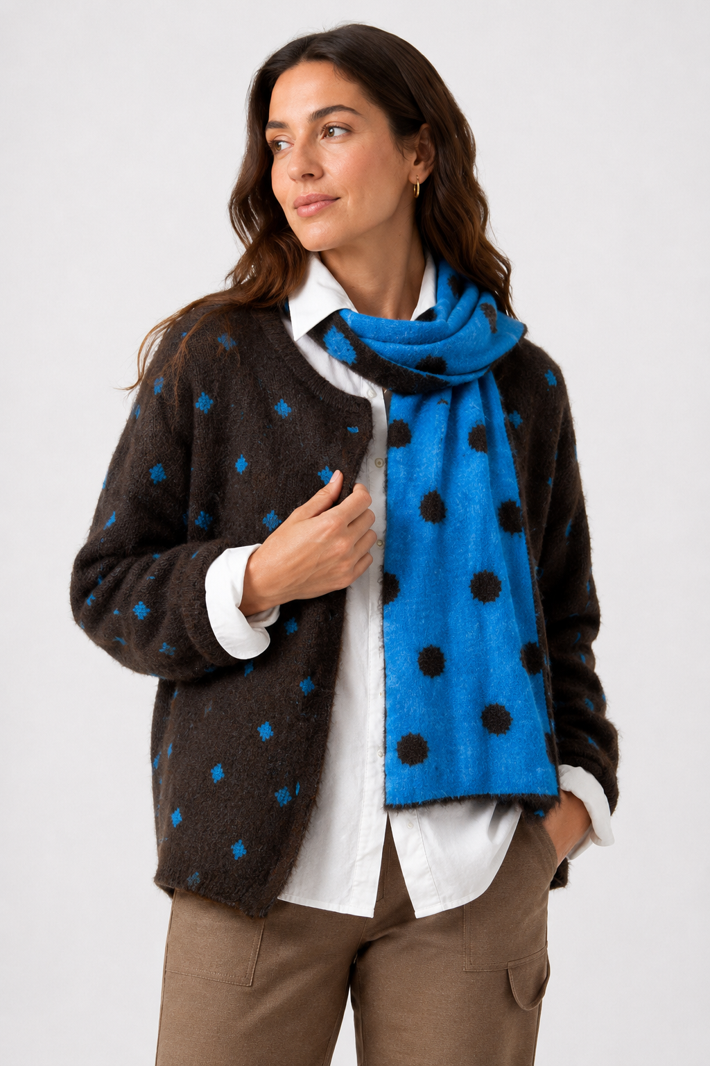 Chaqueta Punto Lunar Azul