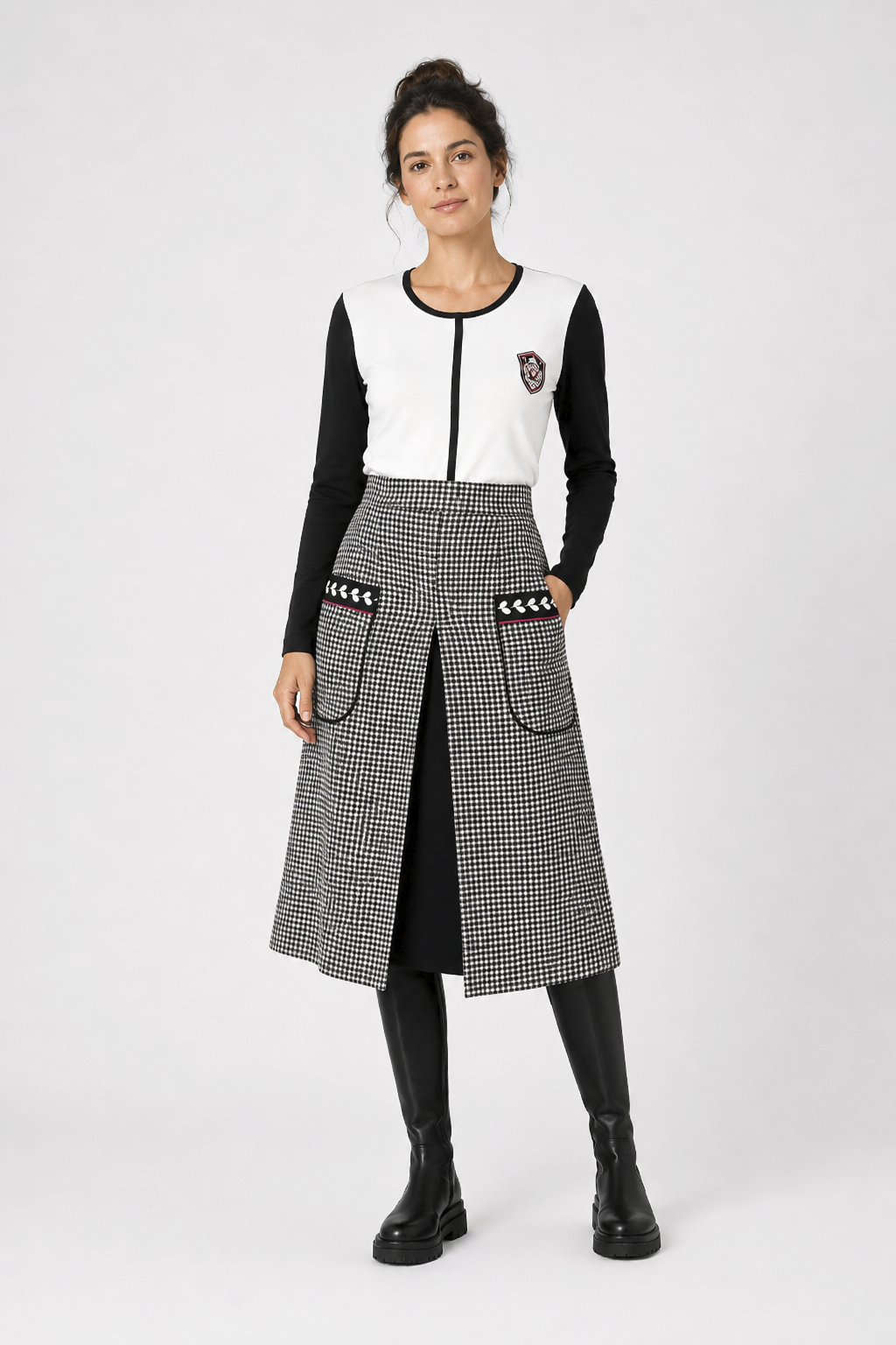 Falda Detalles Casandra Negro