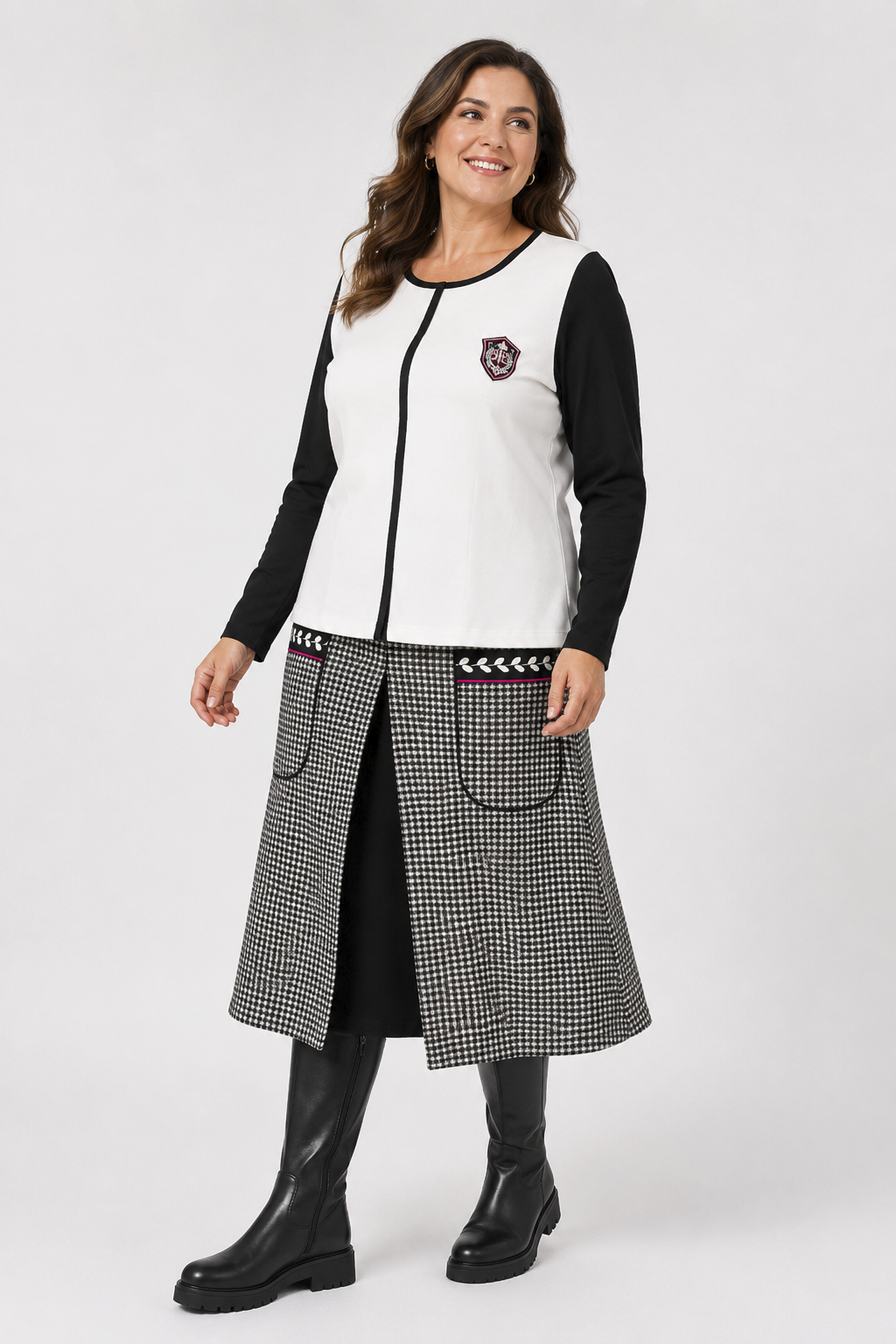 Falda Detalles Casandra Negro