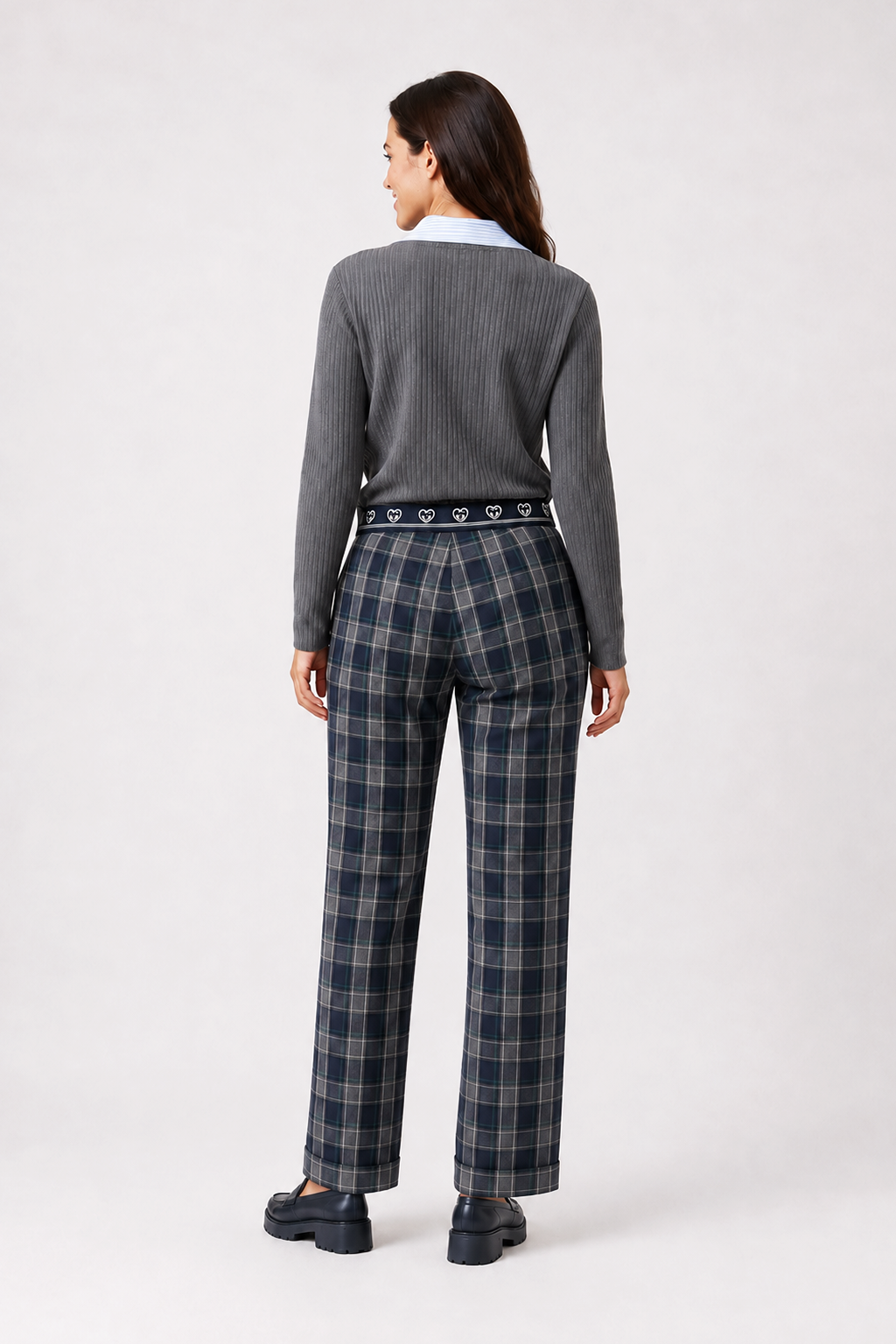 Pantalón Cuadros Medusa Azul