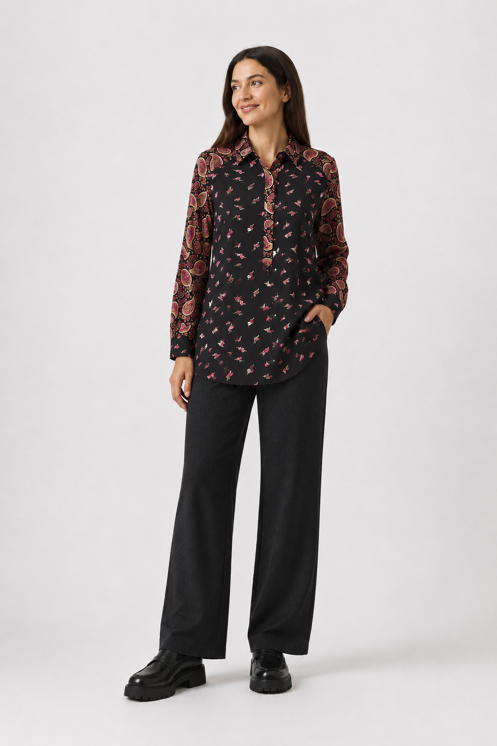 Blusón Camisero Fedra Negro