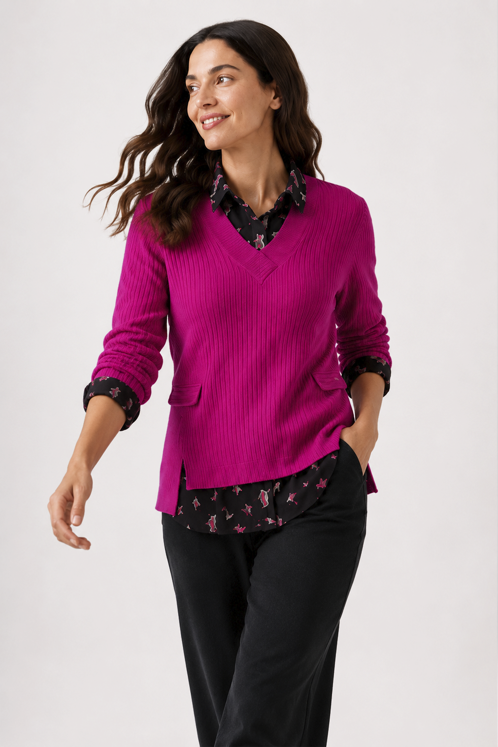 Jersey Canalé Casandra Fucsia