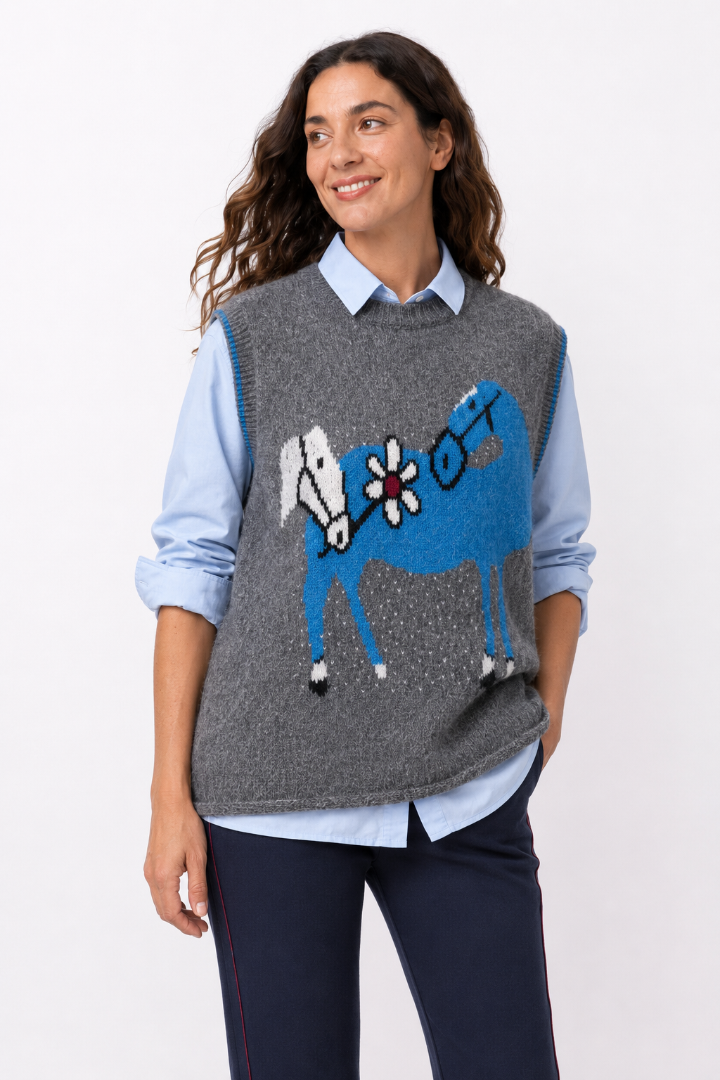Chaleco Caballo Gris