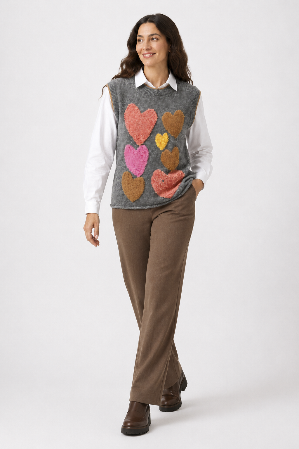 Chaleco Corazones Gris