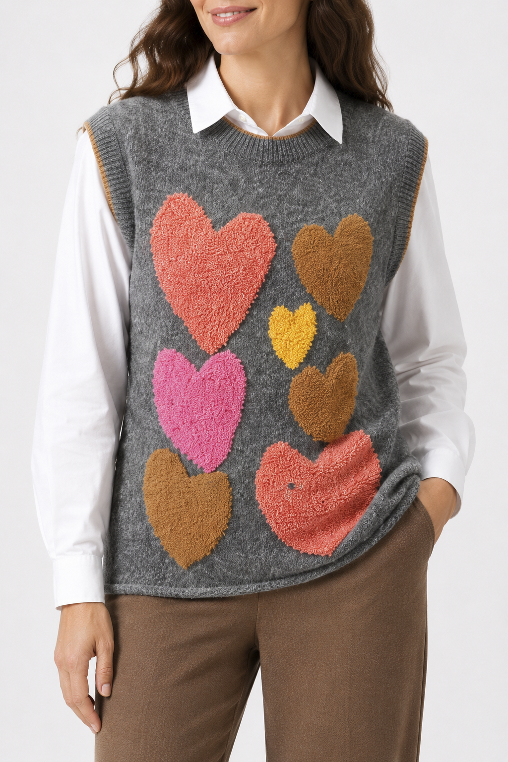 Chaleco Corazones Gris