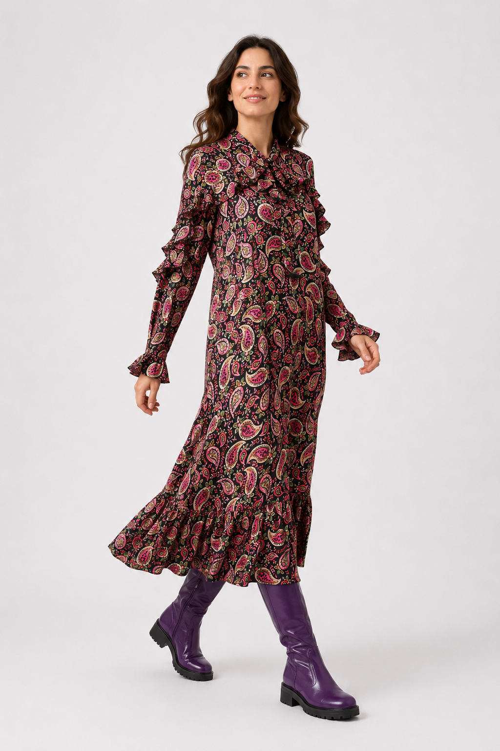 Vestido Lazo Fedra Fucsia