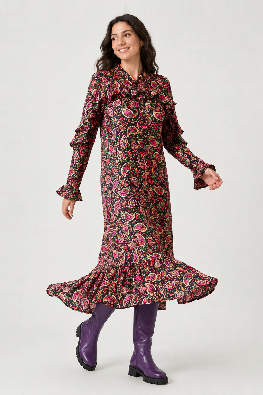 Vestido Lazo Fedra Fucsia