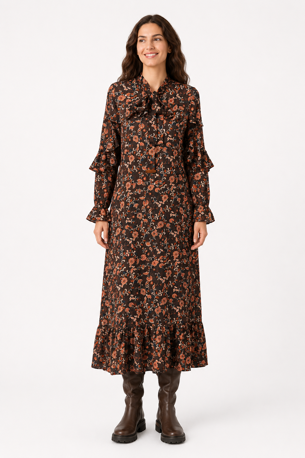Vestido Lazo Fedra Kaki