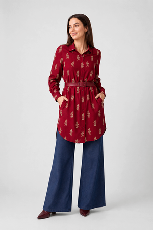 Vestido Camisero Hermione Granate