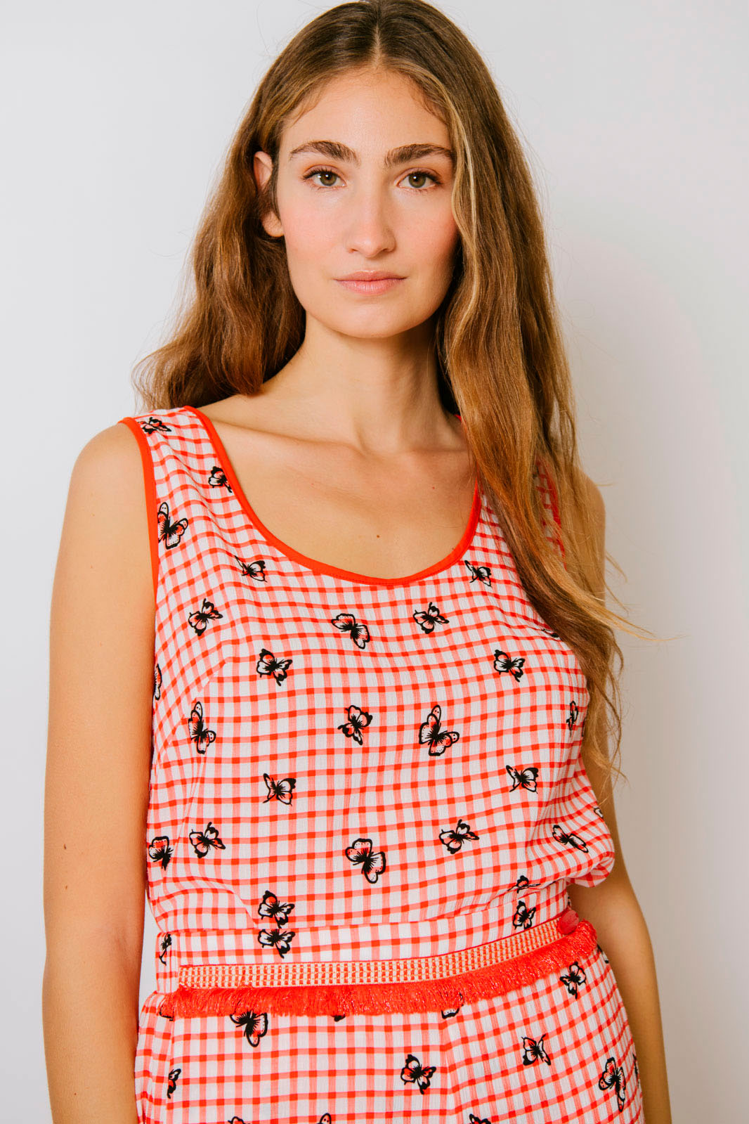 BLUSA S/M VICHY Rojo